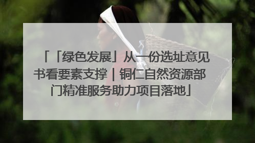 「绿色发展」从一份选址意见书看要素支撑｜铜仁自然资源部门精准服务助力项目落地