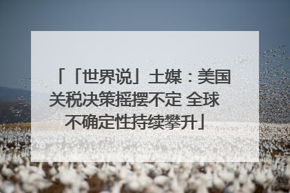 「世界说」土媒：美国关税决策摇摆不定 全球不确定性持续攀升