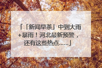 「新闻早茶」中到大雨+暴雨！河北最新预警，还有这些热点……