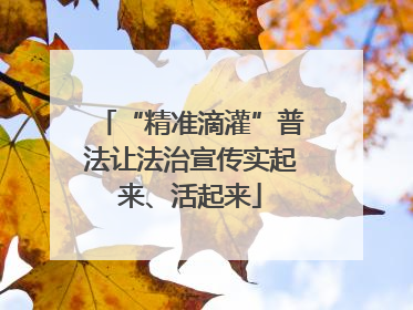 “精准滴灌”普法让法治宣传实起来、活起来