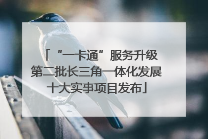 “一卡通”服务升级 第二批长三角一体化发展十大实事项目发布