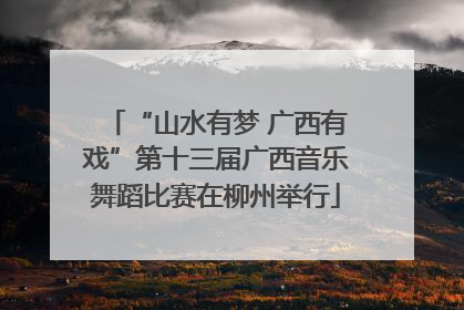 “山水有梦 广西有戏”第十三届广西音乐舞蹈比赛在柳州举行