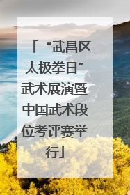 “武昌区太极拳日”武术展演暨中国武术段位考评赛举行