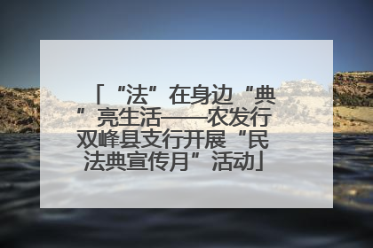 “法”在身边“典”亮生活——农发行双峰县支行开展“民法典宣传月”活动