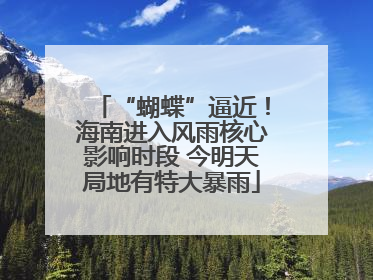 “蝴蝶”逼近！海南进入风雨核心影响时段 今明天局地有特大暴雨