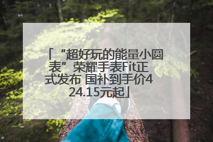 “超好玩的能量小圆表”荣耀手表Fit正式发布 国补到手价424.15元起