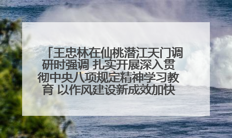 王忠林在仙桃潜江天门调研时强调 扎实开展深入贯彻中央八项规定精神学习教育 以作风建设新成效加快推动高质量发展