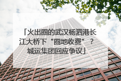火出圈的武汉杨泗港长江大桥下“圈地收费”？城运集团回应争议