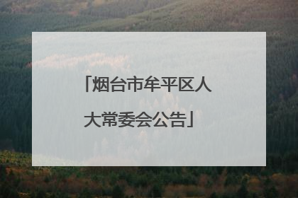 烟台市牟平区人大常委会公告
