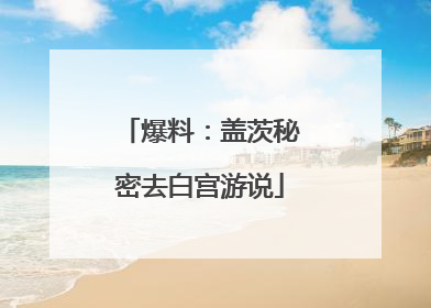 爆料：盖茨秘密去白宫游说