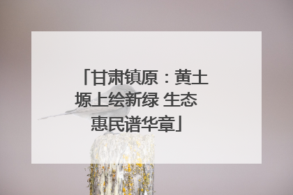 甘肃镇原：黄土塬上绘新绿 生态惠民谱华章