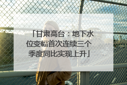 甘肃高台：地下水位变幅首次连续三个季度同比实现上升