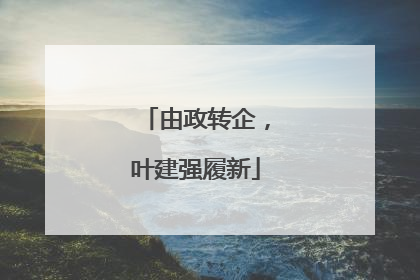 由政转企，叶建强履新