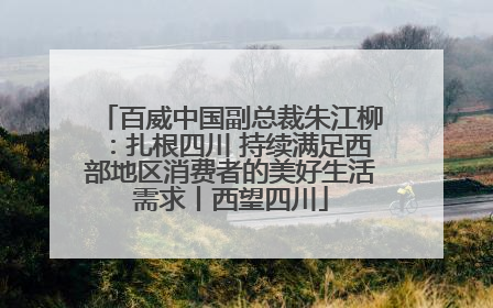 百威中国副总裁朱江柳：扎根四川 持续满足西部地区消费者的美好生活需求丨西望四川