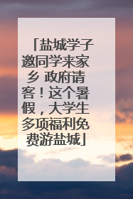 盐城学子邀同学来家乡 政府请客！这个暑假，大学生多项福利免费游盐城