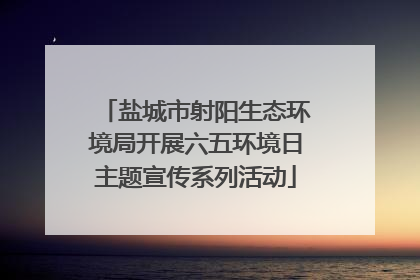 盐城市射阳生态环境局开展六五环境日主题宣传系列活动