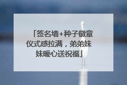 签名墙+种子徽章仪式感拉满，弟弟妹妹暖心送祝福