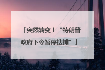 突然转变！“特朗普政府下令暂停搜捕”