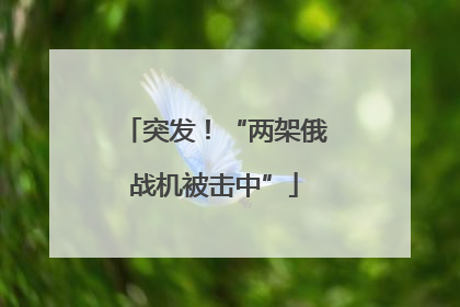 突发！“两架俄战机被击中”