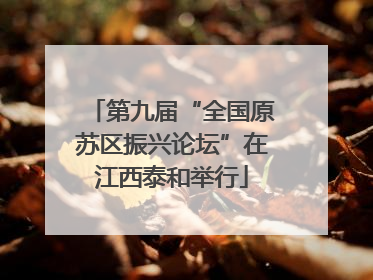第九届“全国原苏区振兴论坛”在江西泰和举行