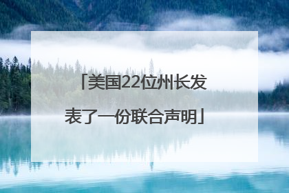 美国22位州长发表了一份联合声明