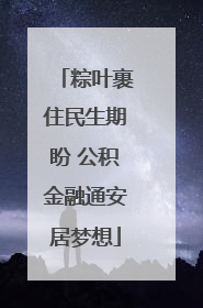 粽叶裹住民生期盼 公积金融通安居梦想