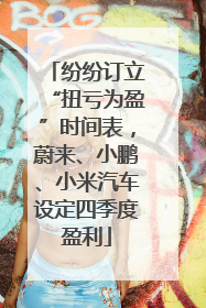 纷纷订立“扭亏为盈”时间表，蔚来、小鹏、小米汽车设定四季度盈利