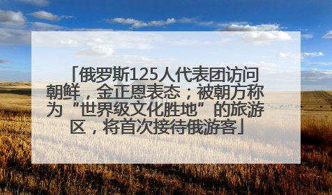 俄罗斯125人代表团访问朝鲜，金正恩表态；被朝方称为“世界级文化胜地”的旅游区，将首次接待俄游客