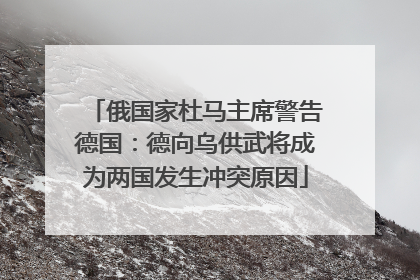 俄国家杜马主席警告德国：德向乌供武将成为两国发生冲突原因