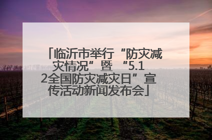 临沂市举行“防灾减灾情况”暨 “5.12全国防灾减灾日”宣传活动新闻发布会