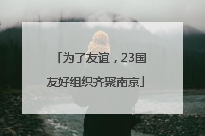 为了友谊，23国友好组织齐聚南京