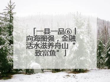 一县一品⑥丨向海图强，金融活水滋养舟山“致富鱼”