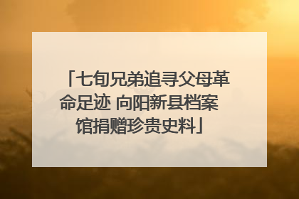 七旬兄弟追寻父母革命足迹 向阳新县档案馆捐赠珍贵史料