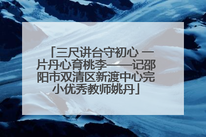 三尺讲台守初心 一片丹心育桃李——记邵阳市双清区新渡中心完小优秀教师姚丹