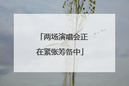 两场演唱会正在紧张筹备中