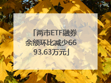 两市ETF融券余额环比减少6693.63万元