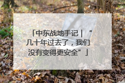 中东战地手记｜“几十年过去了，我们没有变得更安全”