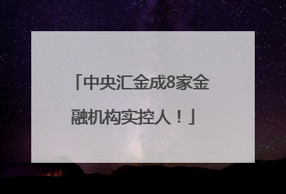 中央汇金成8家金融机构实控人！