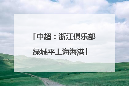 中超：浙江俱乐部绿城平上海海港