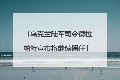 乌克兰陆军司令德拉帕特宣布将继续留任