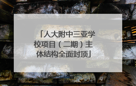 人大附中三亚学校项目（二期）主体结构全面封顶