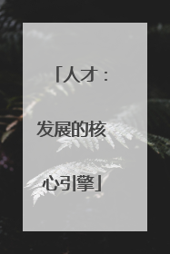 人才：发展的核心引擎