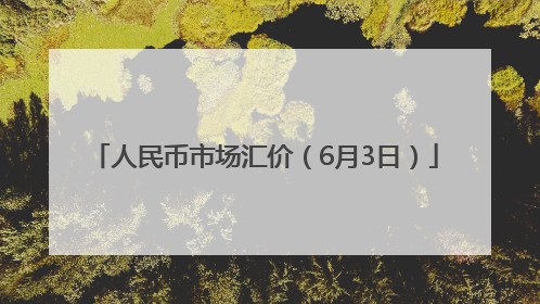 人民币市场汇价（6月3日）