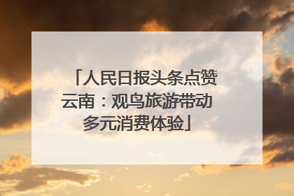 人民日报头条点赞云南：观鸟旅游带动多元消费体验