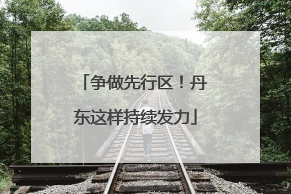 争做先行区！丹东这样持续发力
