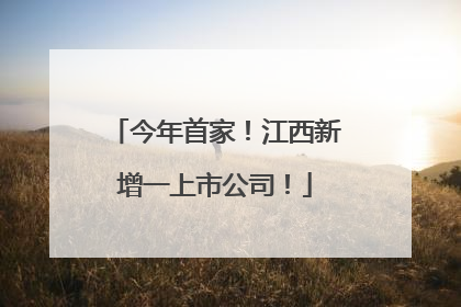 今年首家！江西新增一上市公司！