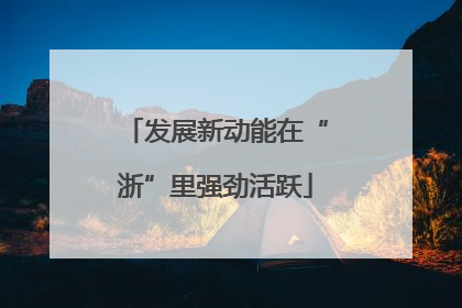 发展新动能在“浙”里强劲活跃