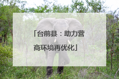 台前县：助力营商环境再优化