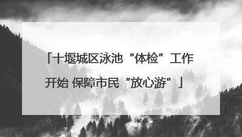 十堰城区泳池“体检”工作开始 保障市民“放心游”