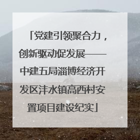 党建引领聚合力，创新驱动促发展——中建五局淄博经济开发区沣水镇高西村安置项目建设纪实